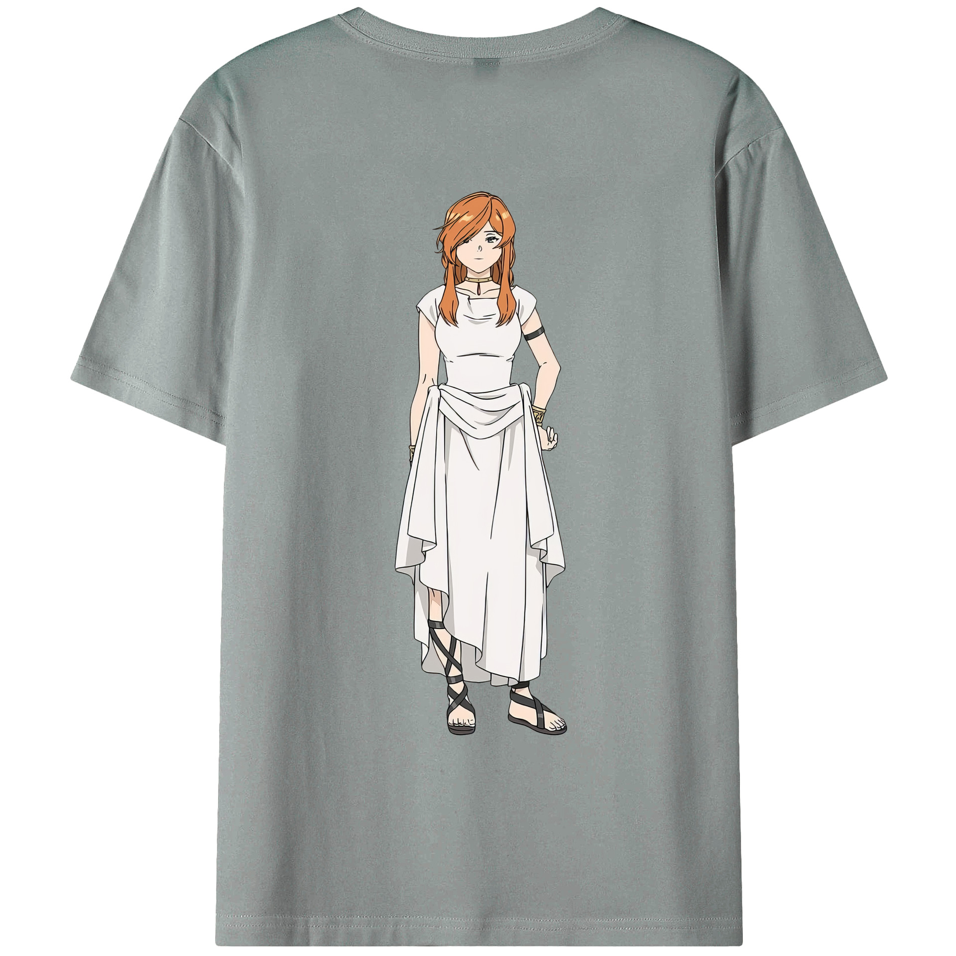 （画像用） 葬送のフリーレン Frieren 綿100％ メンズ半袖Tシャツ（バックプリント） 通気性